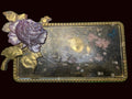 Handcrafted Gold & Purple Rose Serving Tray