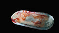 A marbled resin tray with a white base, red swirls, and green-blue edges, perfect for keeping keys, change or small this or that on. 