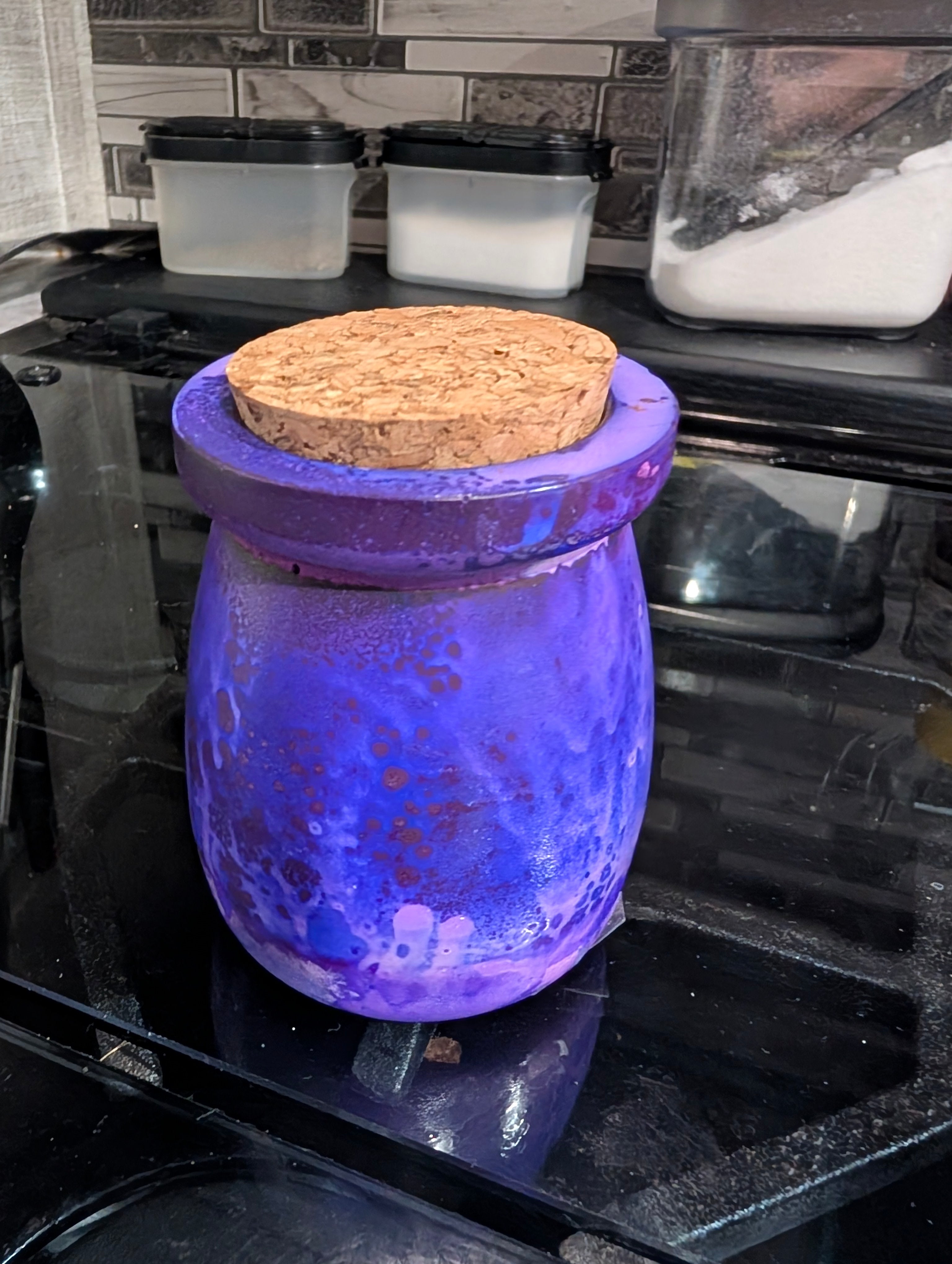 Purple Ceramic Resin Keepsake Jar