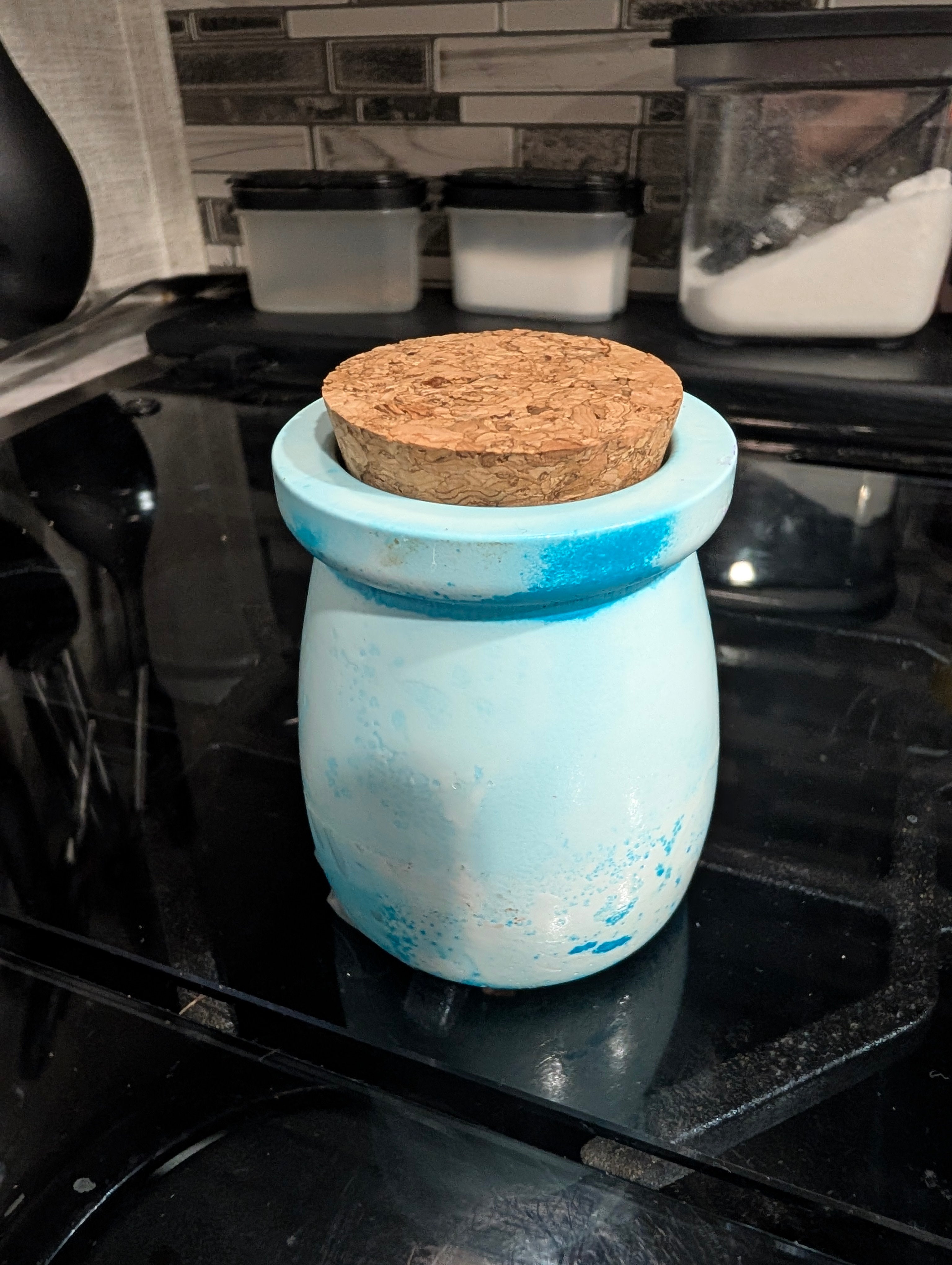 Turquoise Ceramic Resin Keepsake Jar