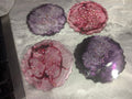 Confetti Coaster Set of 4 | Mauve & Purple | Handmade Epoxy Resin