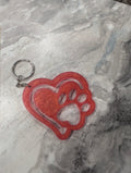 Pink Paw Print Keychain | Handmade Epoxy Resin