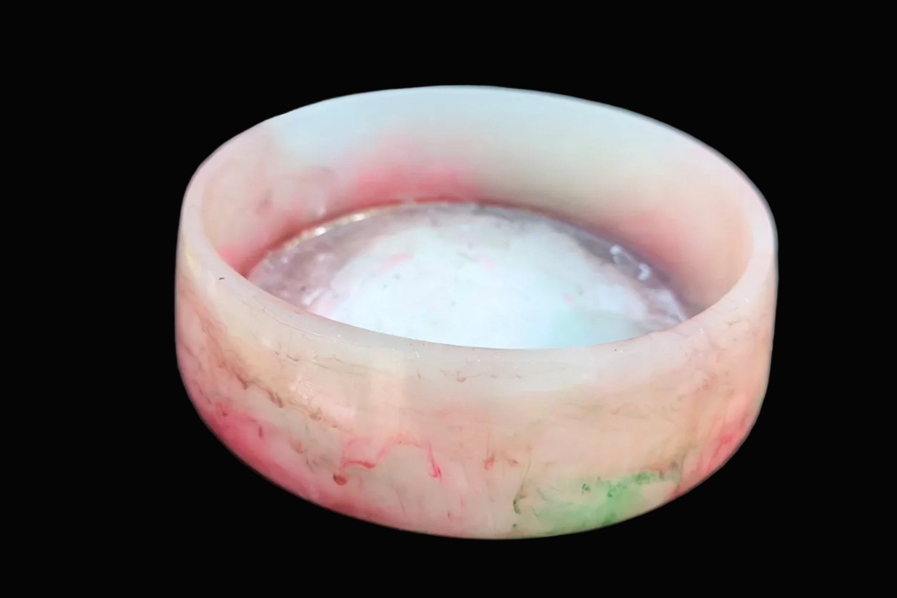 Pink, Yellow & Green Swirl Resin Bowl | Decorative Centerpiece